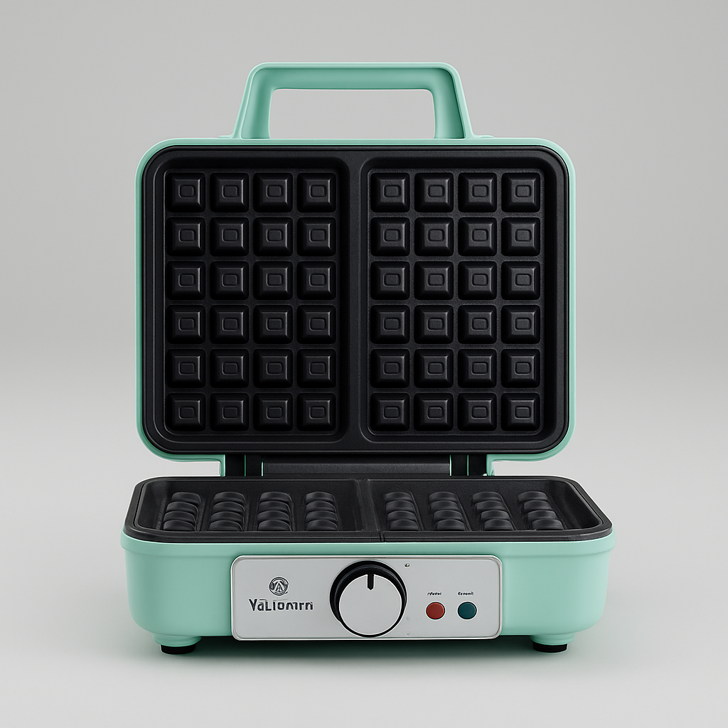 Gaufrier Électrique VOLKSHIN – 1000 W, Revêtement Antiadhésif, Poignées “Cool-Touch” - AXYONIX