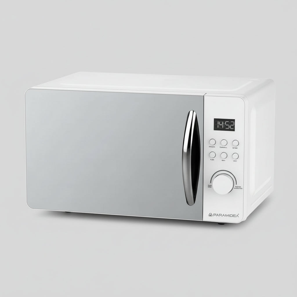 Four - Micro onde digital porte en verre 20L 800W White ( PYRAMIDEA )